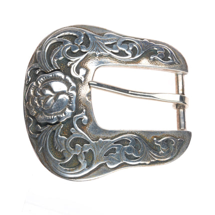 vintage Douglas Magnus - Heartline sterling silver 3/4" ranger belt buckle set