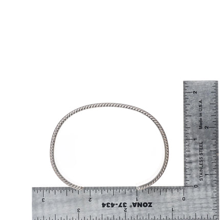 6.25" Vintage Tahe Navajo sterling silver twisted rope silver wire cuff bracelet