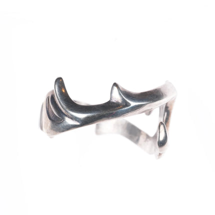 6.1" Vintage Navajo sandcast sterling silver cuff bracelet