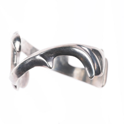 6.1" Vintage Navajo sandcast sterling silver cuff bracelet