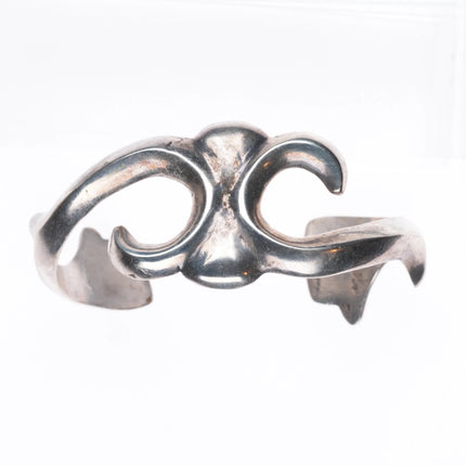 6.1" Vintage Navajo sandcast sterling silver cuff bracelet