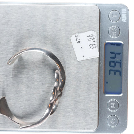 6.1" Vintage Navajo sandcast sterling silver cuff bracelet