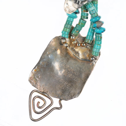 21" Shaman's Dream sterling silver petroglyph turquoise heishi necklace