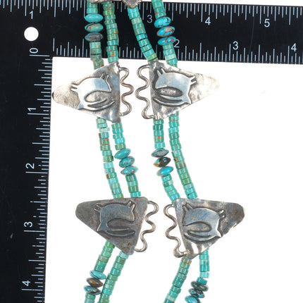 21" Shaman's Dream sterling silver petroglyph turquoise heishi necklace