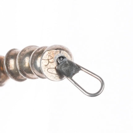 22.5" Vintage Roy Vandever Navajo sterling silver stamped Navajo pearls necklace