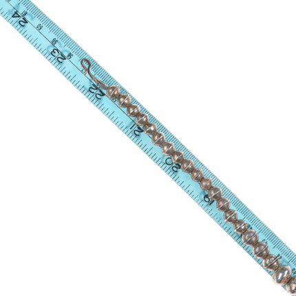 22.5" Vintage Roy Vandever Navajo sterling silver stamped Navajo pearls necklace