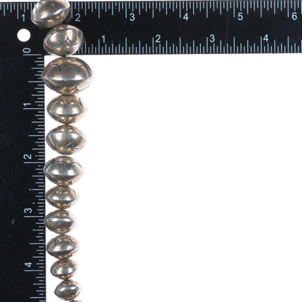 22.5" Vintage Roy Vandever Navajo sterling silver stamped Navajo pearls necklace