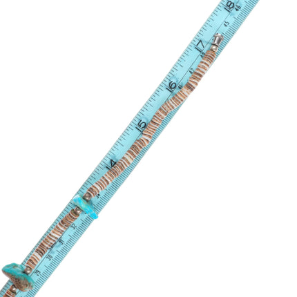 17.5" Vintage Santo Domingo sterling silver shell/turquoise heishi necklaces