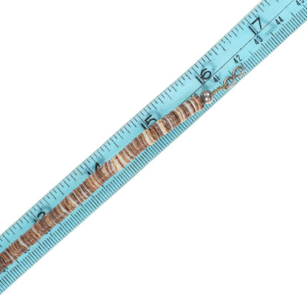 17.5" Vintage Santo Domingo sterling silver shell/turquoise heishi necklaces