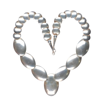 20" QT Shop Southwestern sterling silver pillow bead necklace w/stamped designs