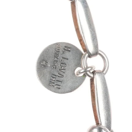 26" Marie/Julian Lovato Santo Domingo modernist sterling silver link necklace