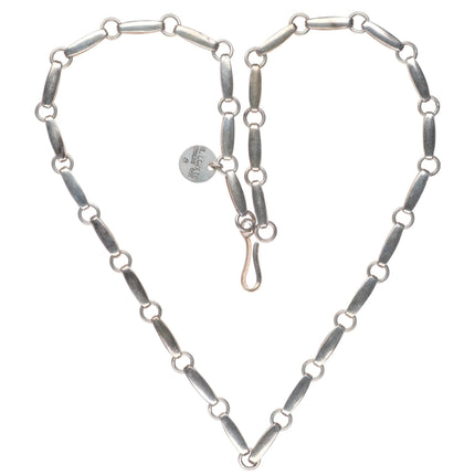 26" Marie/Julian Lovato Santo Domingo modernist sterling silver link necklace