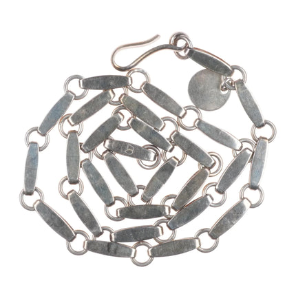 26" Marie/Julian Lovato Santo Domingo modernist sterling silver link necklace