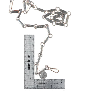 26" Marie/Julian Lovato Santo Domingo modernist sterling silver link necklace