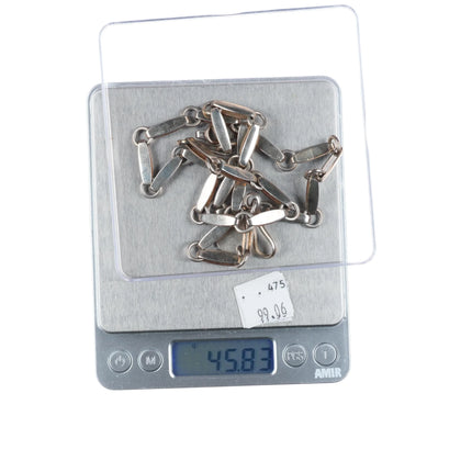 26" Marie/Julian Lovato Santo Domingo modernist sterling silver link necklace