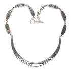 Southwestern sterling silver bar necklace in overlay style