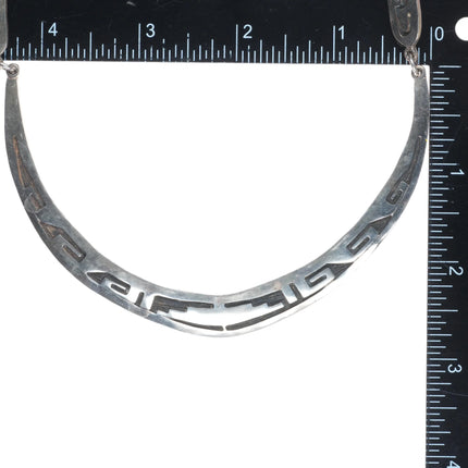 Southwestern sterling silver bar necklace in overlay style