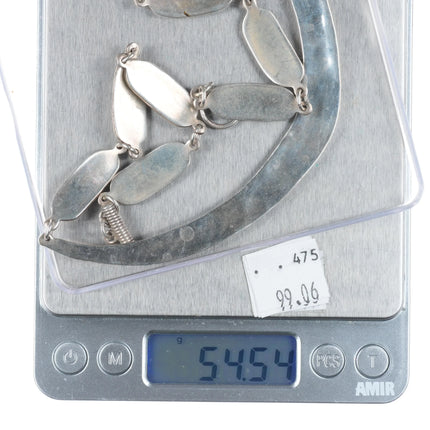 Southwestern sterling silver bar necklace in overlay style