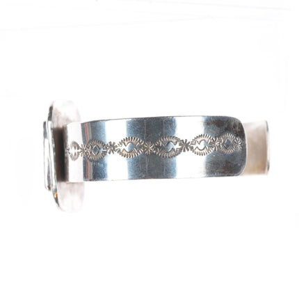 7" Osavio Crespin Santo Domingo sterling silver intarsia inlay cuff bracelet