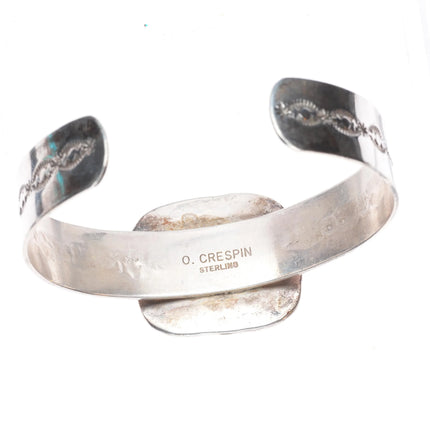 7" Osavio Crespin Santo Domingo sterling silver intarsia inlay cuff bracelet