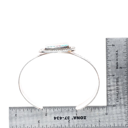 7" Osavio Crespin Santo Domingo sterling silver intarsia inlay cuff bracelet