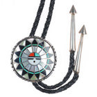 RLK Zuni Ralph and Lillie Kallestewa vintage sterling silver sunface bolo tie