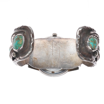 6.4" Vintage Navajo sterling silver watch cuff bracelet Hamilton Automatic