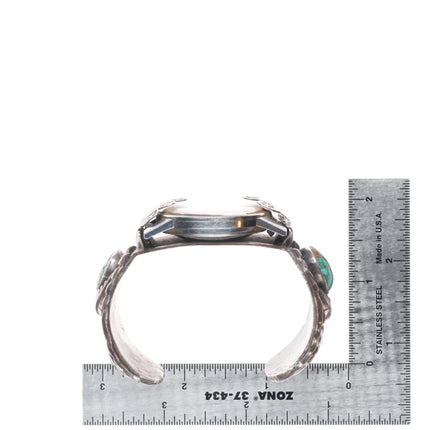 6.4" Vintage Navajo sterling silver watch cuff bracelet Hamilton Automatic