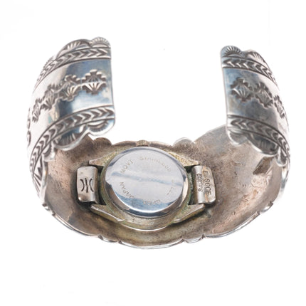 6.65" B Soce Navajo sterling silver heavy stamped watch cuff bracelet