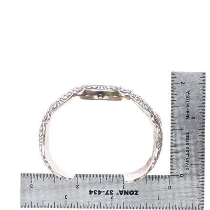 6.65" B Soce Navajo sterling silver heavy stamped watch cuff bracelet