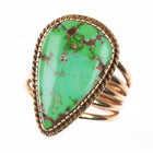 sz10.5 Albert Jake Navajo 14k gold high grade Carico Lake Nevada turquoise ring