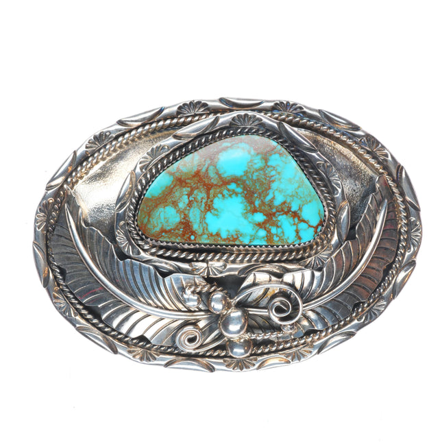 Kay Johnson southwestern sterling silver Royston turquoise belt buckle