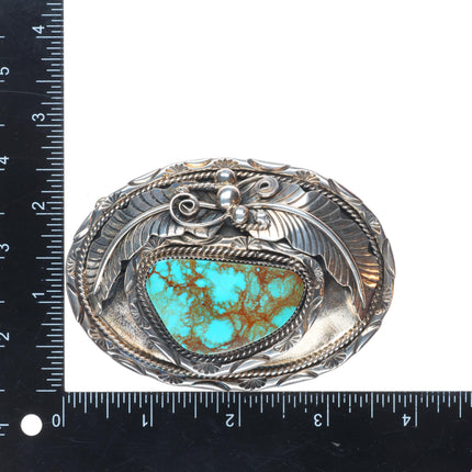 Kay Johnson southwestern sterling silver Royston turquoise belt buckle