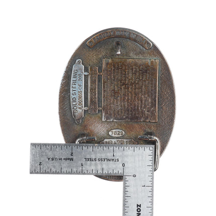 Heavy Sterling silver Texas State Rife Association belt buckle 1993