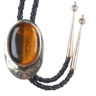 Albert Mccabe Navajo Vintage sterling silver tiger's eye bolo tie