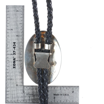 Albert Mccabe Navajo Vintage sterling silver tiger's eye bolo tie