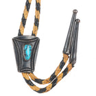 small 40's-50's Navajo vintage sterling silver bolo tie w/ nice turquoise