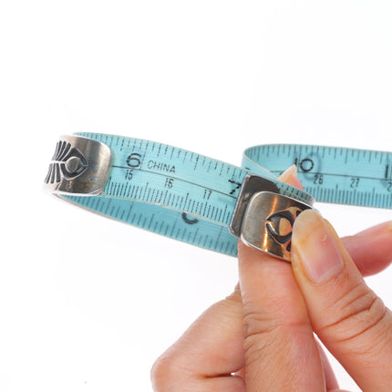 7" Kirk Smith Navajo heavy stamped sterling silver stacker cuff bracelet