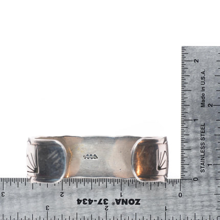 6" Phil Pvo Kiowa 14k gold accented sterling silver cuff bracelet