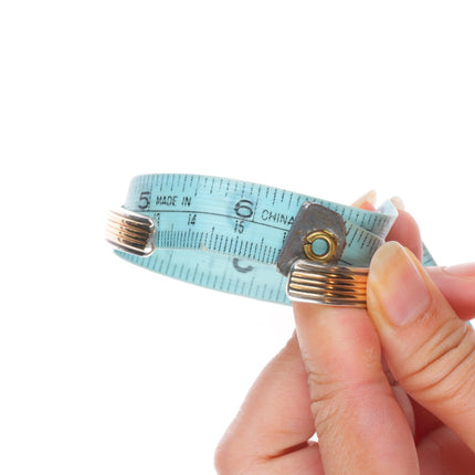 6.25" Ray Bennett Navajo 14k gold over Sterling silver turquoise cuff bracelet