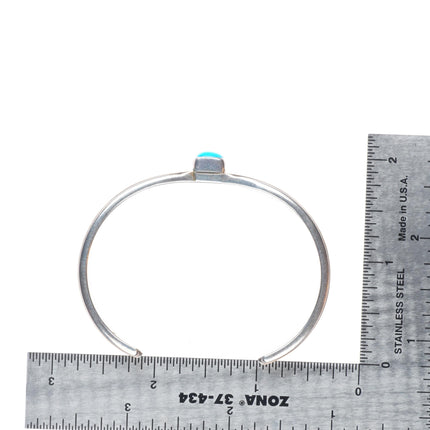 6.25" Ray Bennett Navajo 14k gold over Sterling silver turquoise cuff bracelet