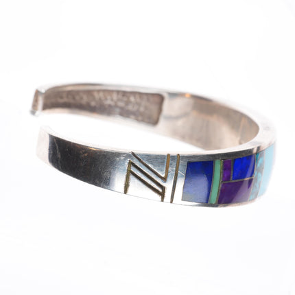 7" Navajo Supersmiths Sugilite, Turquoise, Lapis sterling silver  cuff bracelet