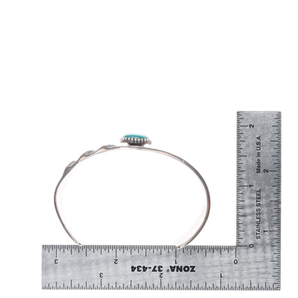 6.25" Vintage Tufa Cast sterling silver turquoise Native American cuff bracelet