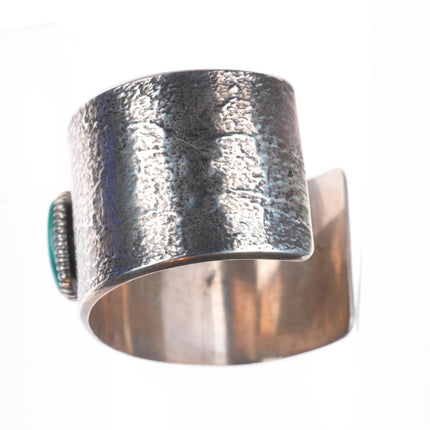 6.25" Vintage Tufa Cast sterling silver turquoise Native American cuff bracelet