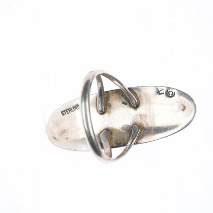 Vintage Hopi or Navajo Overlay long ring sterling silver
