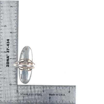 Vintage Hopi or Navajo Overlay long ring sterling silver