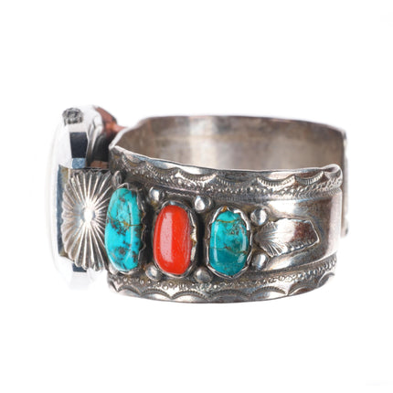 7.25" Mike Simplicio Zuni sterling silver Bulova Accutron watch cuff bracelet