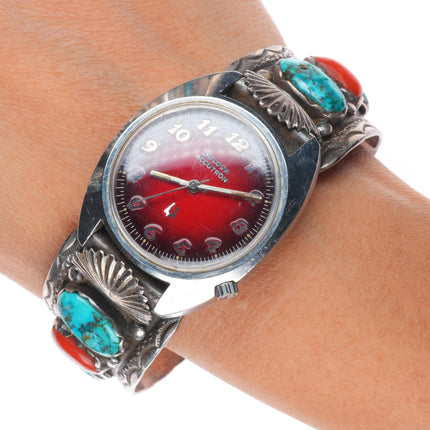 7.25" Mike Simplicio Zuni sterling silver Bulova Accutron watch cuff bracelet