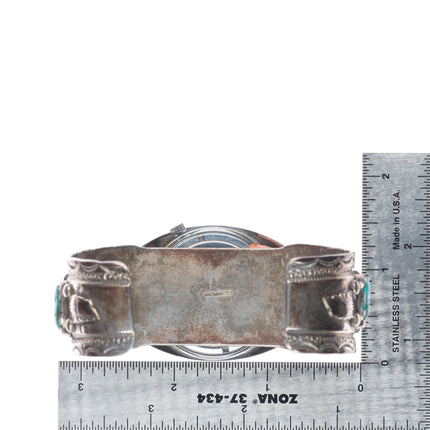 7.25" Mike Simplicio Zuni sterling silver Bulova Accutron watch cuff bracelet