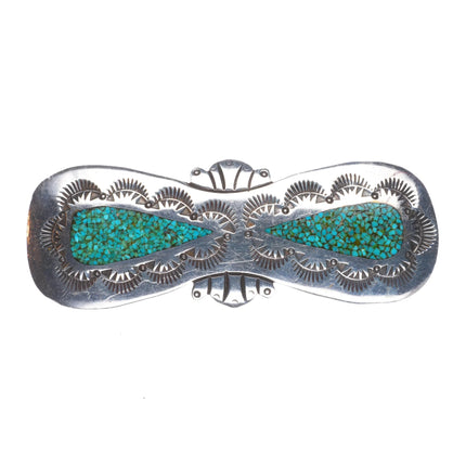 Tommy Singer Navajo Sterling silver chip inlay bowtie/Butterfly pin/brooch